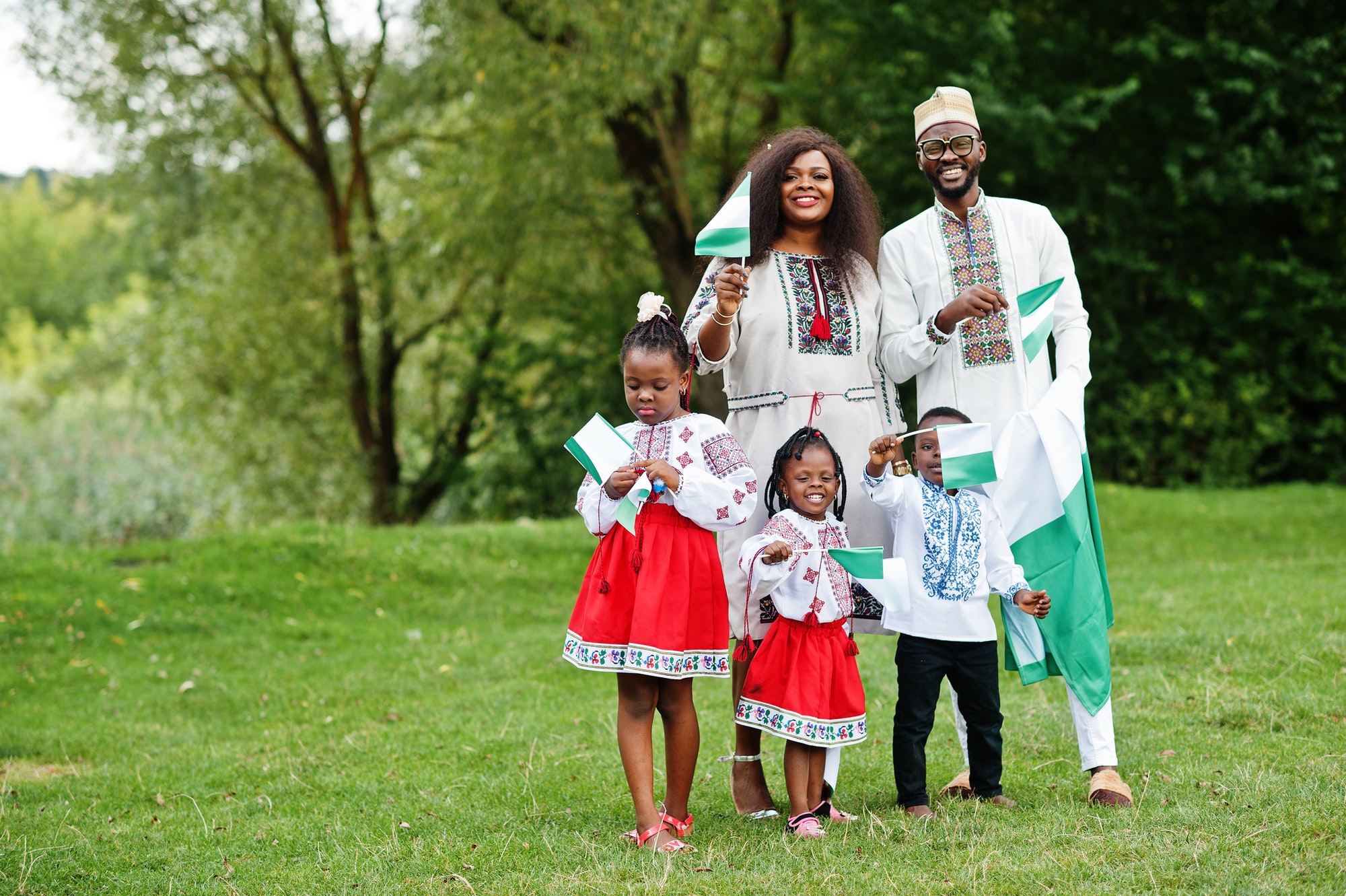 African family in traditional clothes
