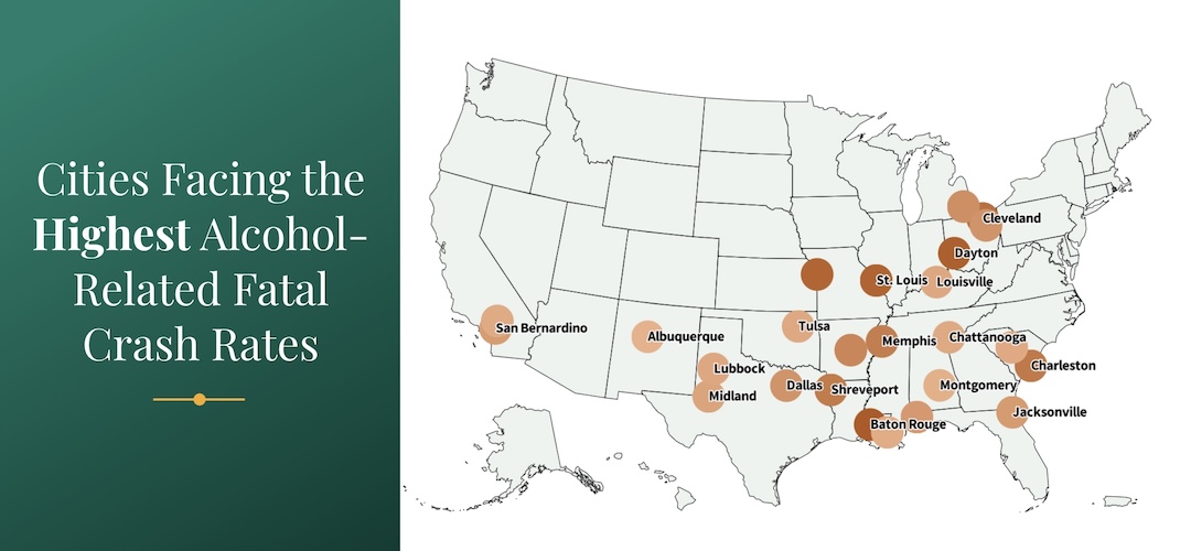 Cities facing the highest alcohol-related fatal crash rates